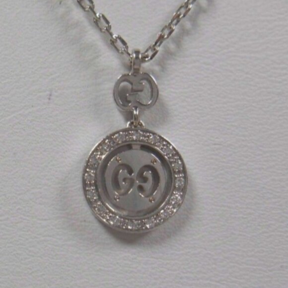 Auth GUCCI Necklace Diamond Icon Twirl 18K 750 White Gold - Picture 4 of 5